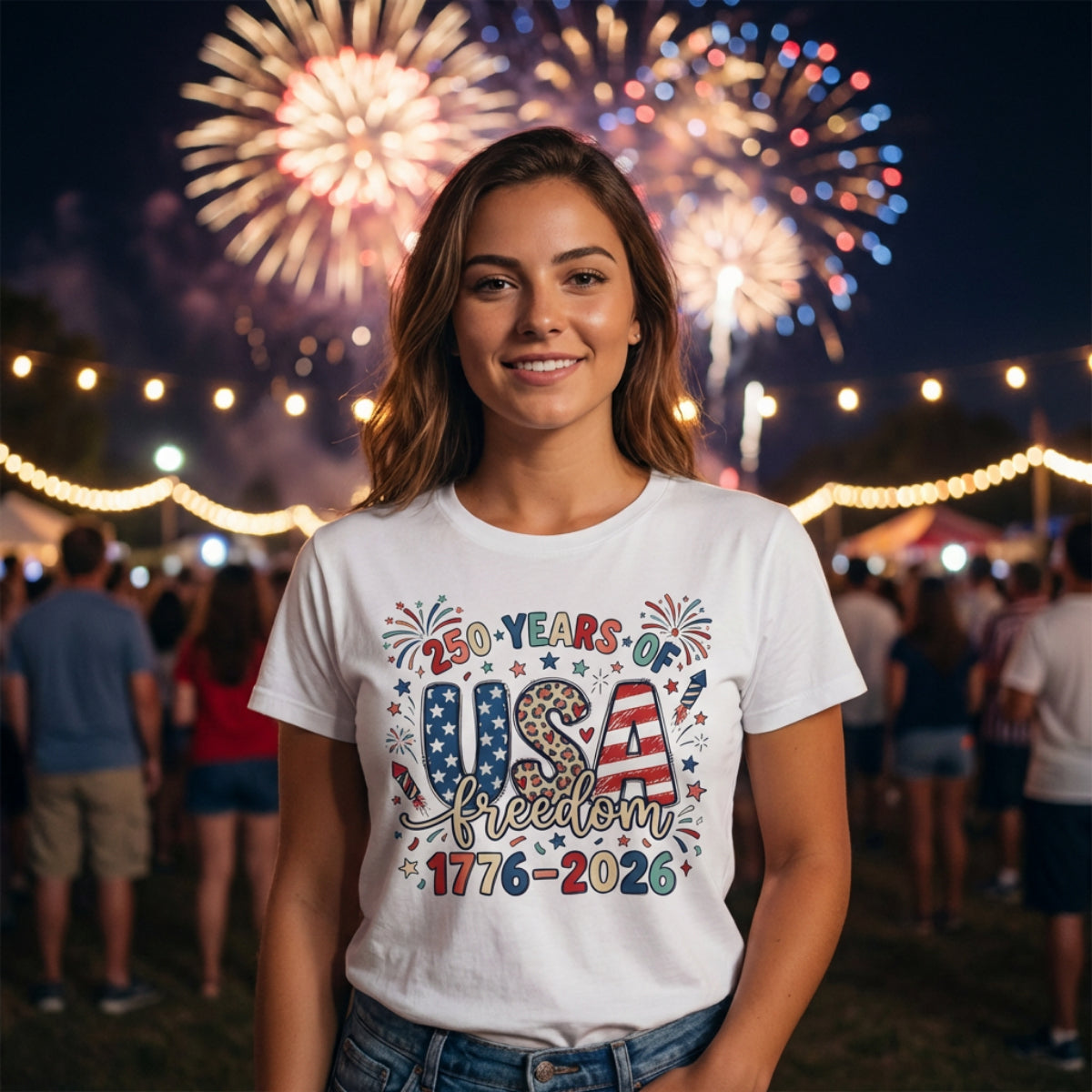 USA Freedom 250th Anniversary Women's Boxy Tee