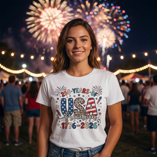 USA Freedom 250th Anniversary Women's Boxy Tee