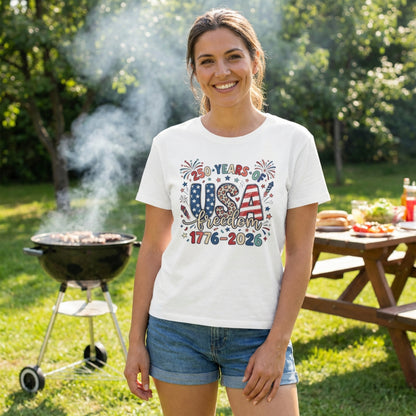 USA Freedom 250th Anniversary Women's Boxy Tee