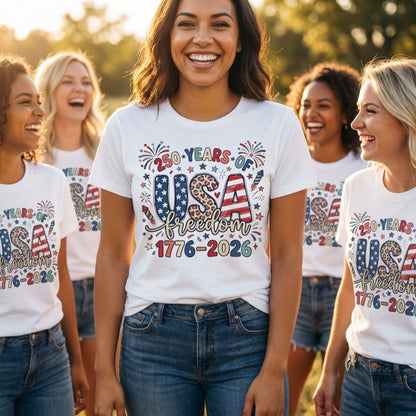 USA Freedom 250th Anniversary Women's Boxy Tee