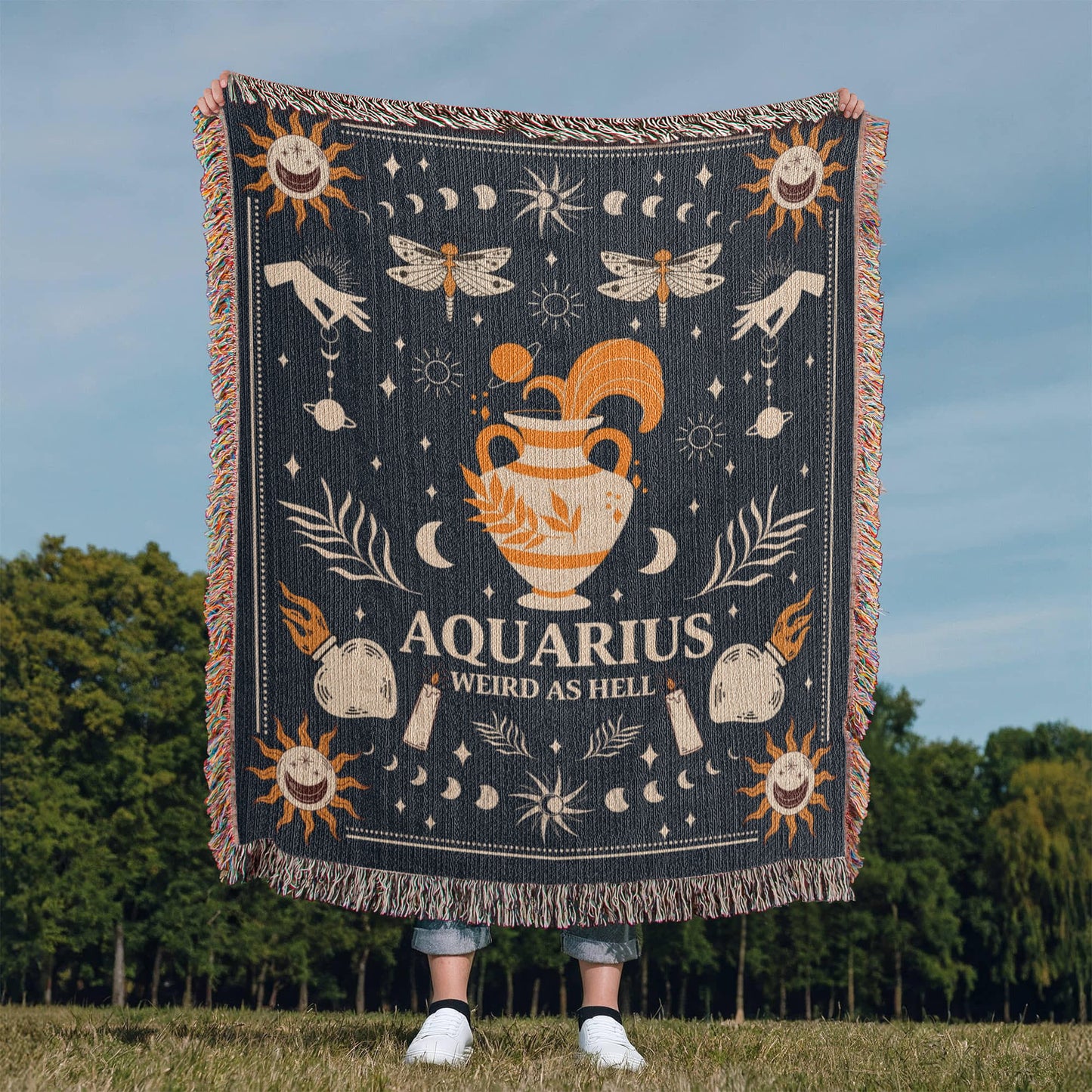 Zodiac Woven Blanket – Personalized Astrology Throw for Signs