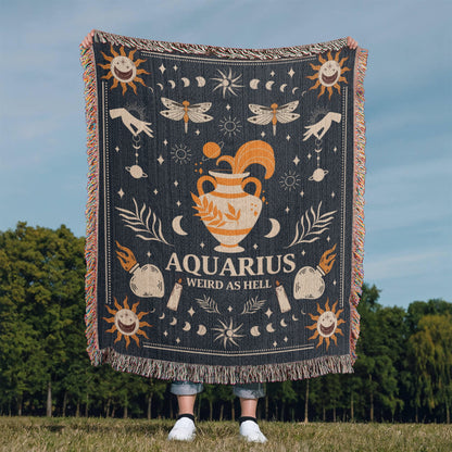 Zodiac Woven Blanket – Personalized Astrology Throw for Signs
