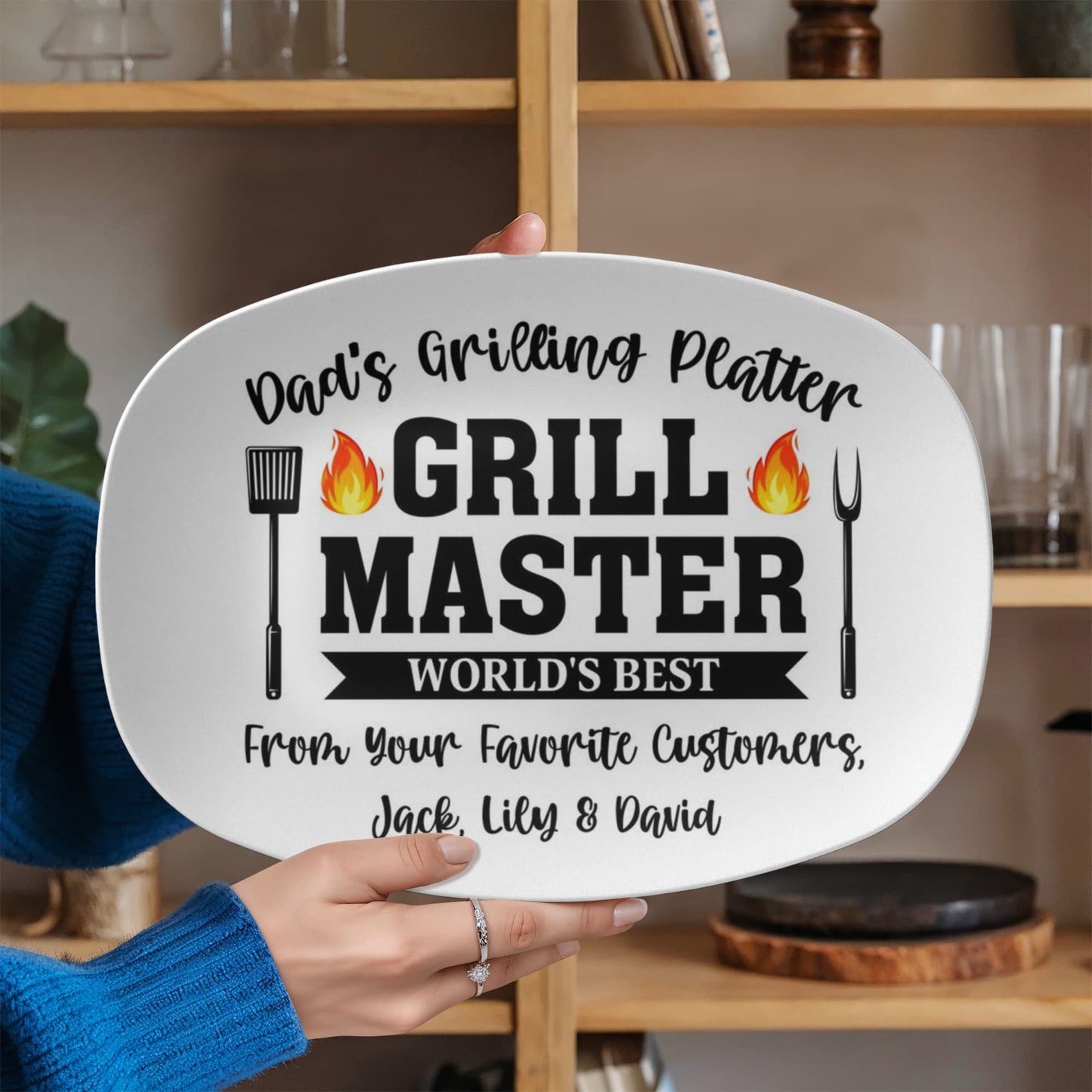 Personalized Grill Master Platter for Dad – Father’s Day BBQ Gift