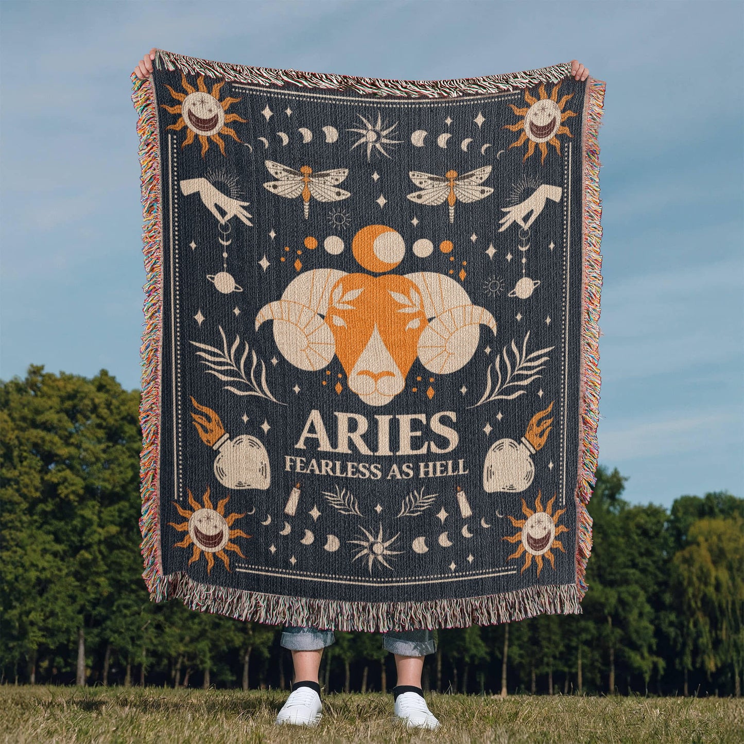 Zodiac Woven Blanket – Personalized Astrology Throw for Signs
