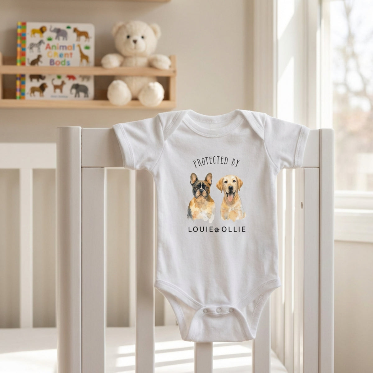 Personalized Baby Bodysuit with Pet Image, Custom Baby Onesie, Cute Newborn Gift, Animal Lover Infant Clothes, Unique Baby Romper