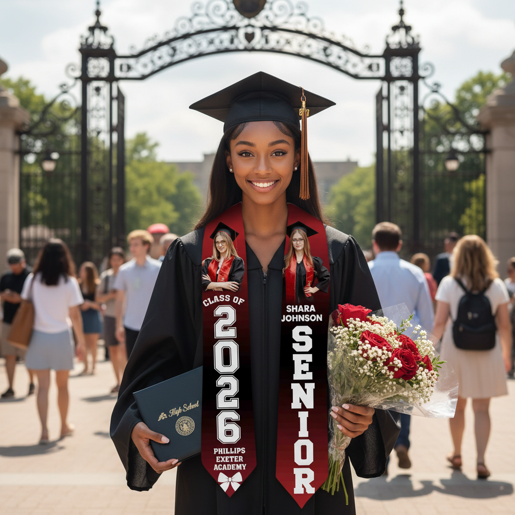 Personalized graduation stole with photos Class of 2026