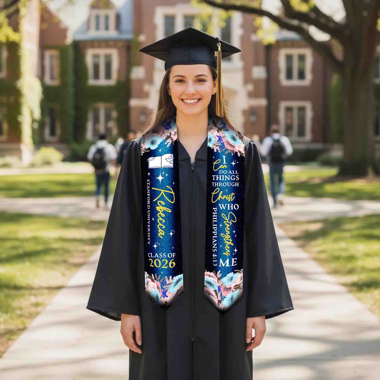 Personalized Graduation Stole – Custom Name, School, Year & Photo | Class of 2026 Graduation Sash | High School & College Grad Gift | Keepsake Graduation Stole