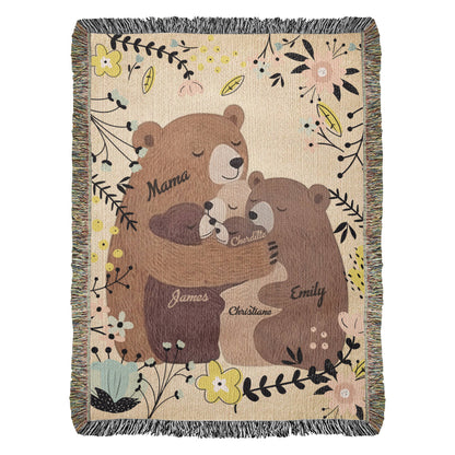 Custom Names Family Blanket Gift
