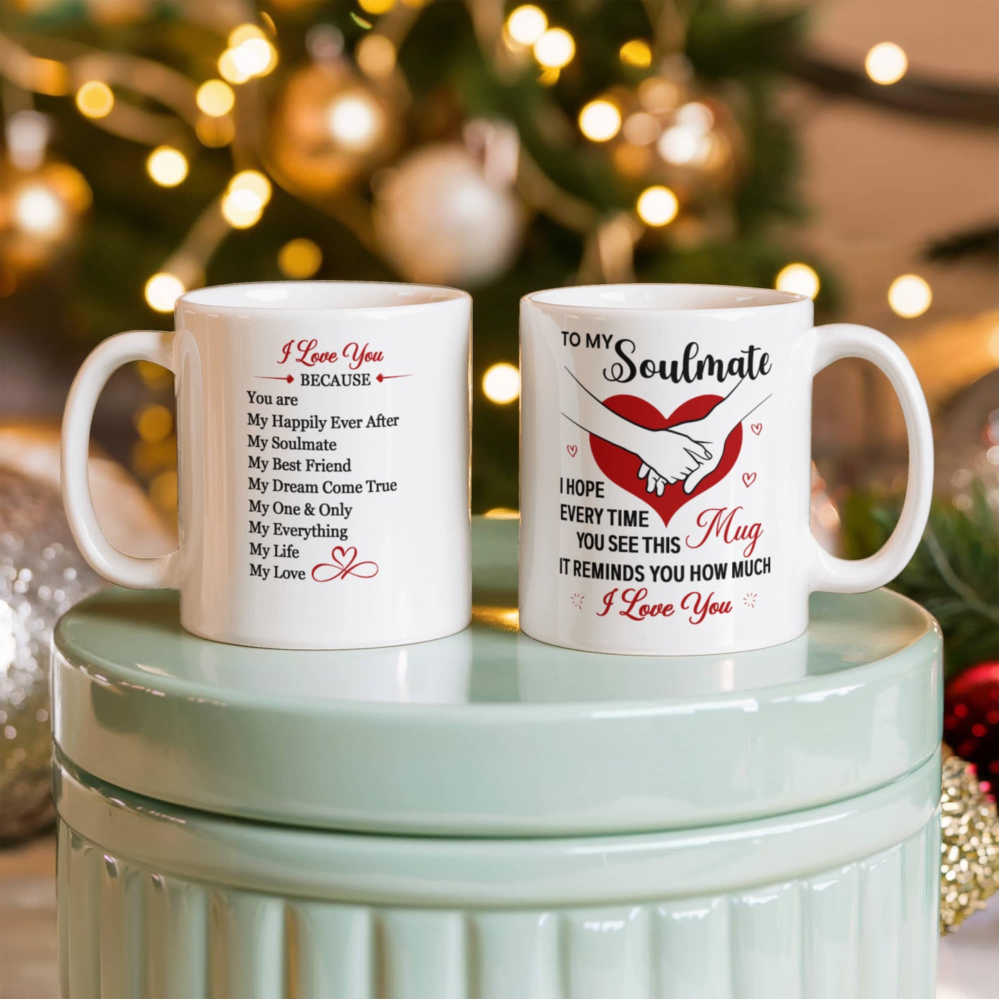 To My Soulmate Personalized Mug – Custom Valentine Gift with Couple Names