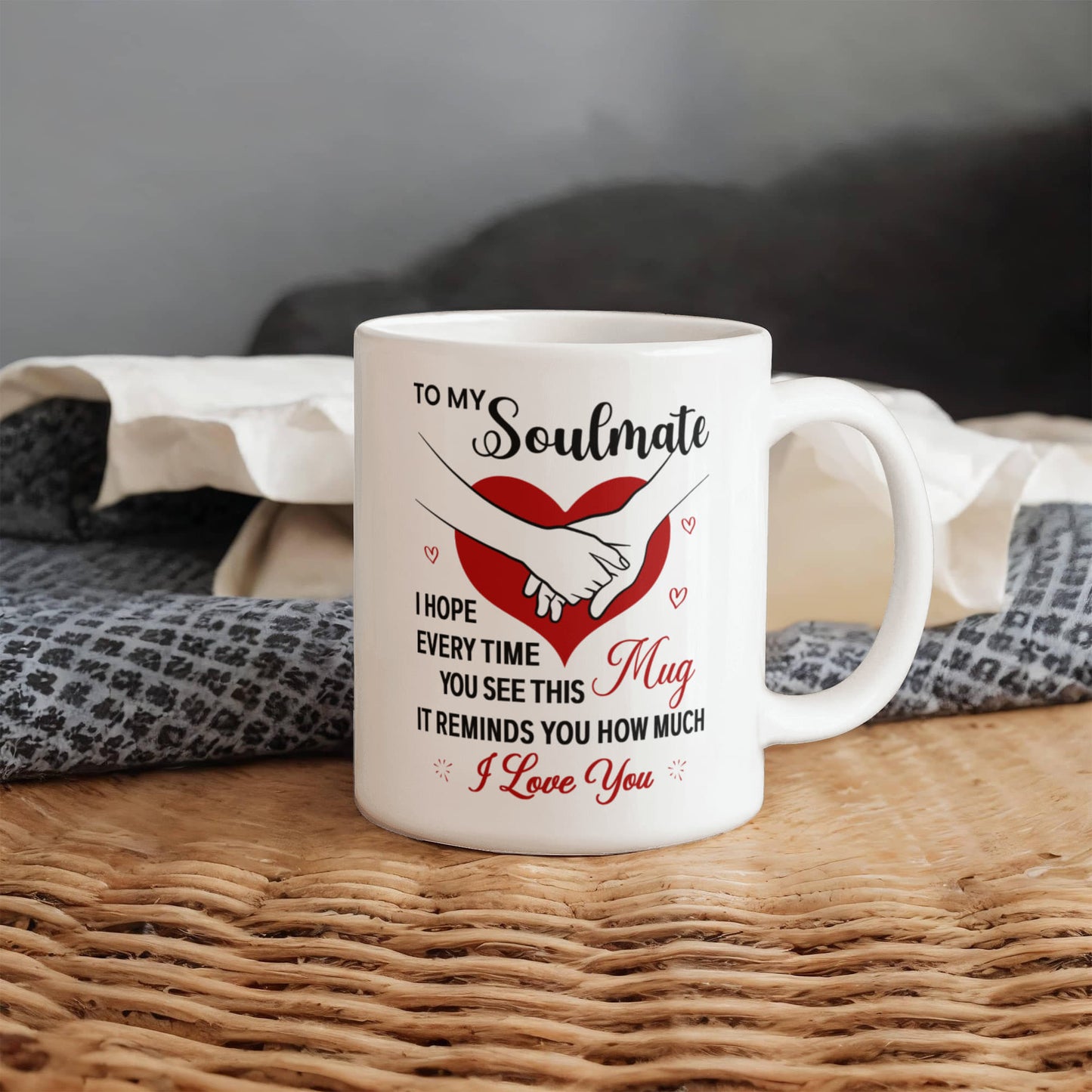 To My Soulmate Personalized Mug – Custom Valentine Gift with Couple Names