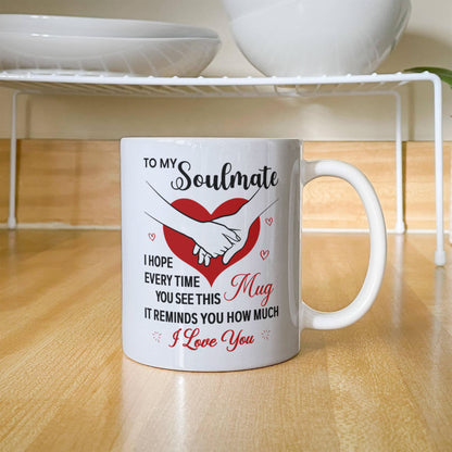 To My Soulmate Personalized Mug – Custom Valentine Gift with Couple Names