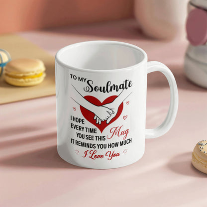To My Soulmate Personalized Mug – Custom Valentine Gift with Couple Names