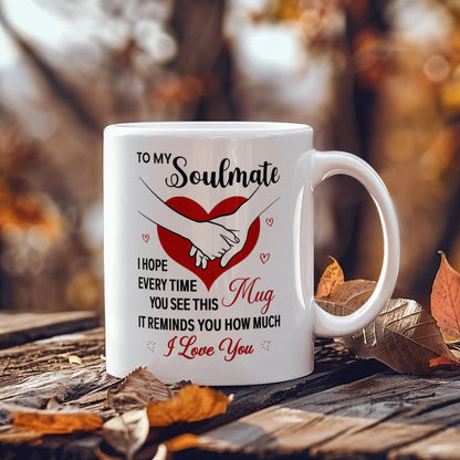 To My Soulmate Personalized Mug – Custom Valentine Gift with Couple Names