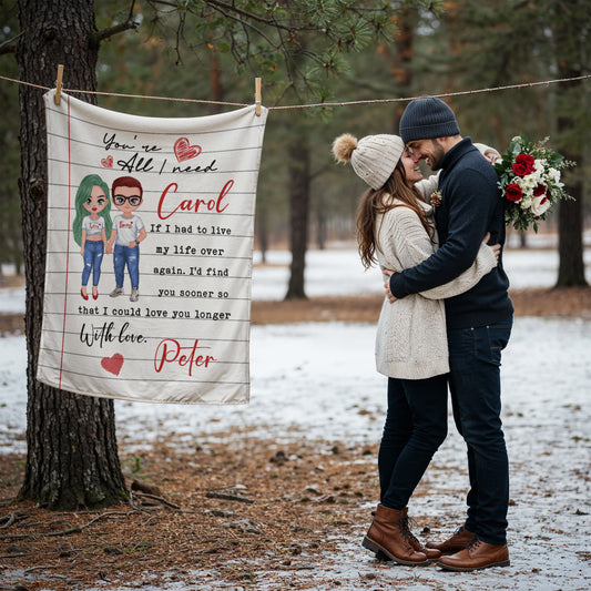 Personalized gift blanket for couples