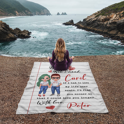 Custom name romantic fleece blanket