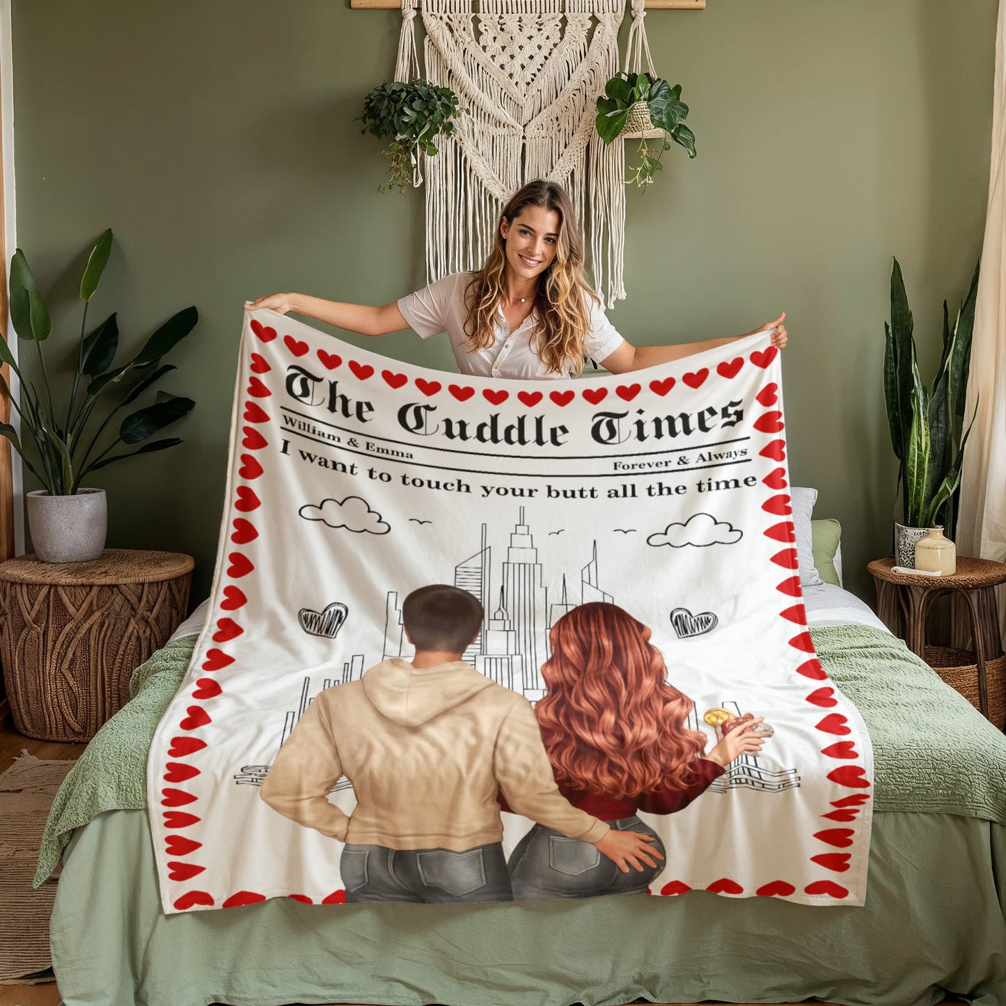 Anniversary gift coral fleece blanket