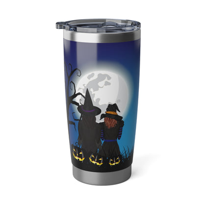 Side by Side or Miles Apart Witches Tumbler – Best Friend Halloween Gift, Stainless Steel Travel Cup