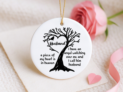 In Memory of Husband Ornament – Personalized Memorial Keepsake