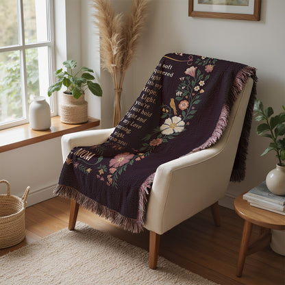 To My Daughter Woven Blanket Love from Mom Gift Cozy Throw