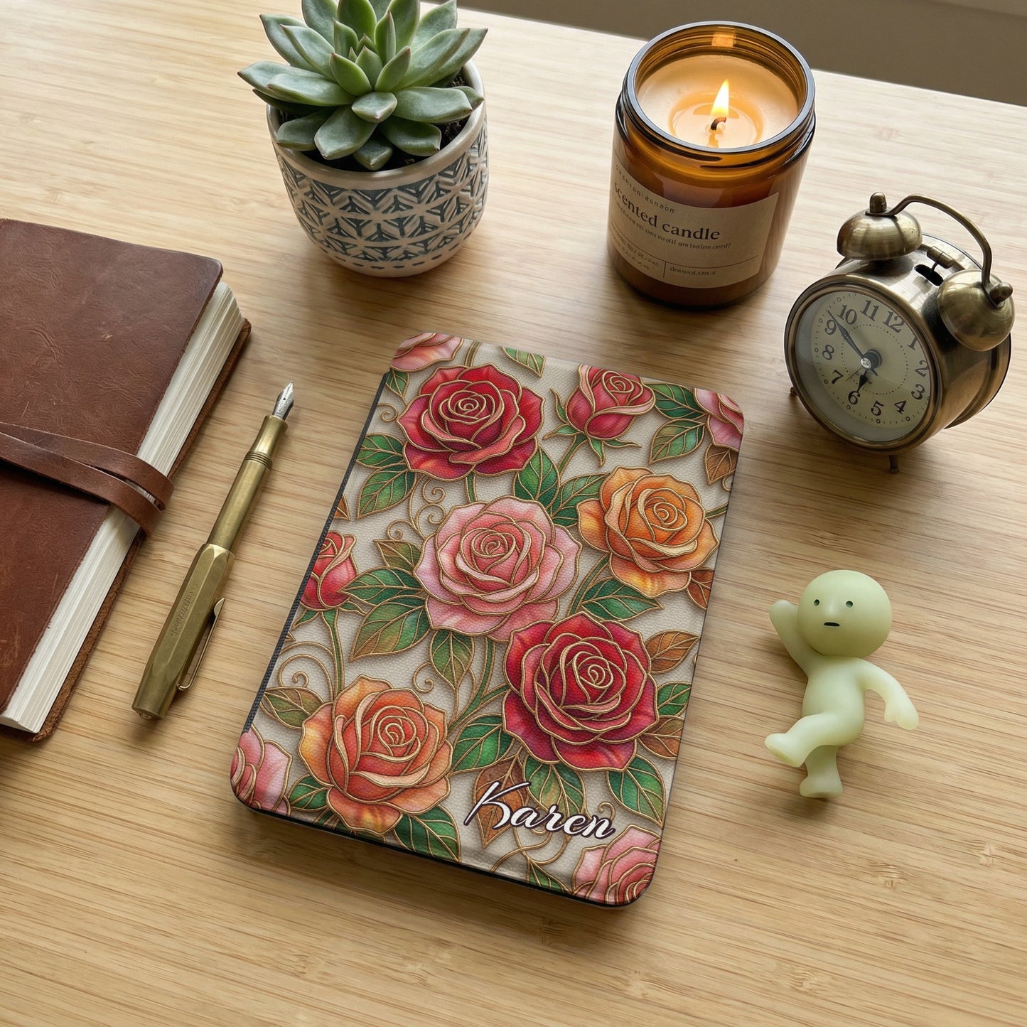 Elegant Rose Pattern Karen Name Mouse Pad product type