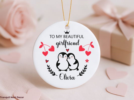 Personalized Valentine’s Day Ornament – Girlfriend Love Keepsake Gift