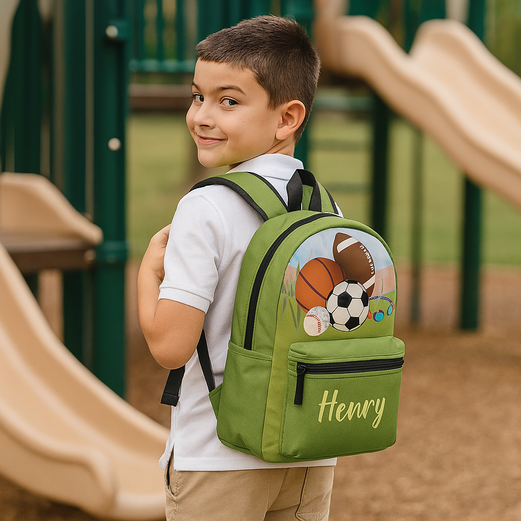 Personalized Name with Ballerina, Dinosaur, Firetruck, Mermaid, Sports, Space Backpack !