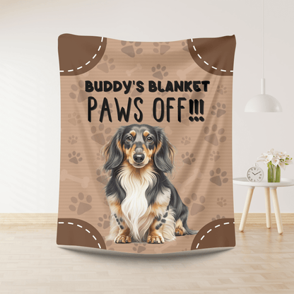 Personalized Dog Blanket – Custom Paws Off Coral Fleece Throw