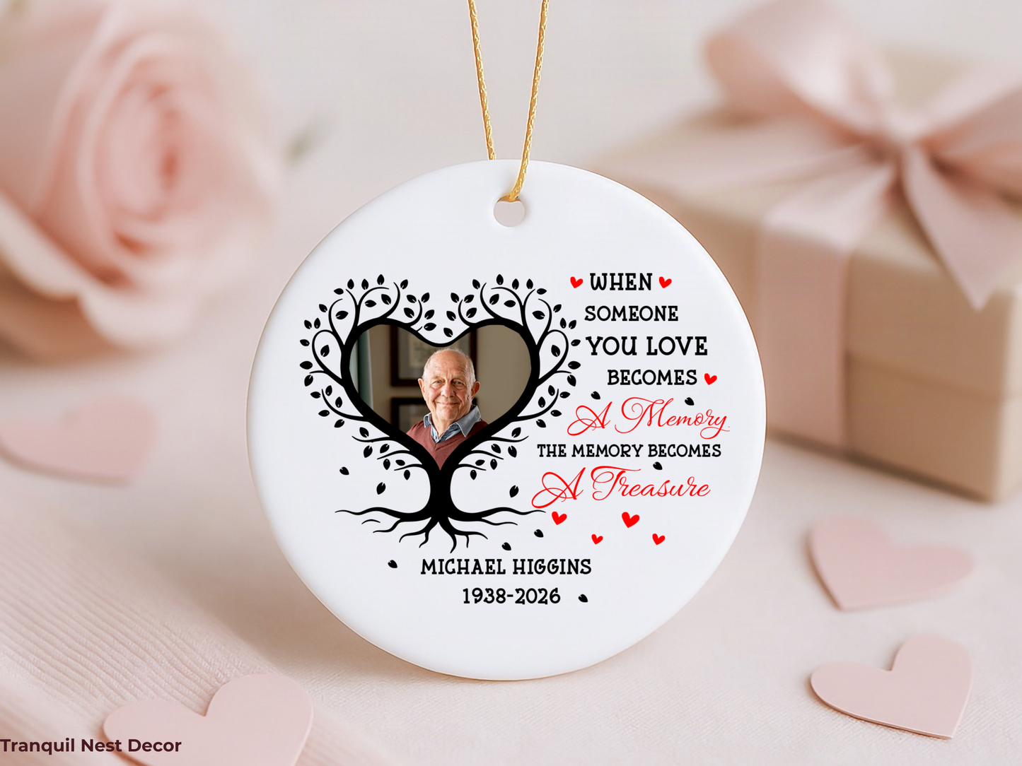 Remembrance Ornament – Personalized Photo Memorial Keepsake