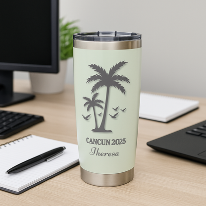 Custom Engraved Vagabond 20oz Travel Tumbler – Name, Date & Location