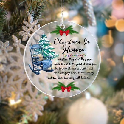 Personalized Acrylic Christmas Ornament - "Christmas In Heaven" Memorial Gift