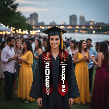 Personalized Graduation Stole Class of 2026 – Custom Photo, Name & School Graduation Sash, Senior 2026 Gift