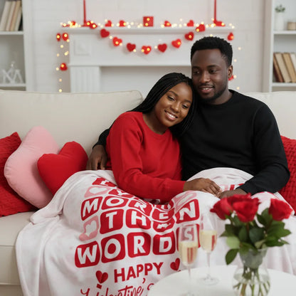 I Love You More Fleece Blanket – Personalized Valentine Couple Blanket