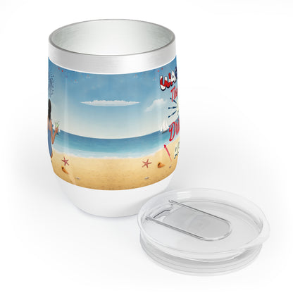 Beach Scene Insulated Tumbler – Summer Ocean Travel Mug | Tropical Vacation Coffee Cup with Lid