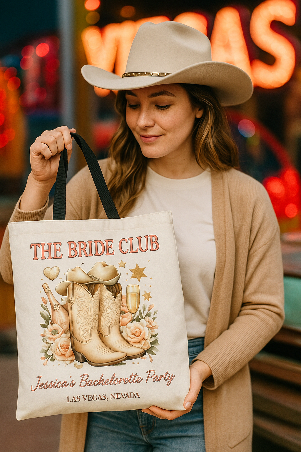 Custom Bride Club Bachelorette Tote – Personalized Name & Location