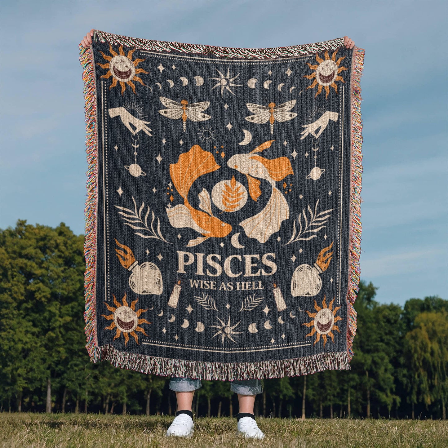 Zodiac Woven Blanket – Personalized Astrology Throw for Signs