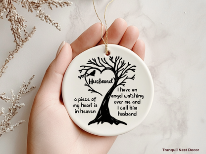 In Memory of Husband Ornament – Personalized Memorial Keepsake