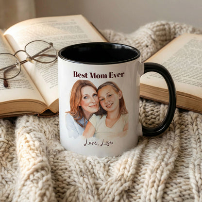 Personalized Custom Mug, Best Mom Ever Gift, Mother's Day Coffee Cup, Photo Mug, Personalized Gift for Mom, Custom Message Mug
