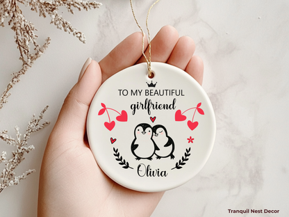 Personalized Valentine’s Day Ornament – Girlfriend Love Keepsake Gift