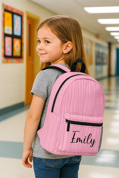 Custom Name Backpack – Personalized Light Blue Kids School Bag