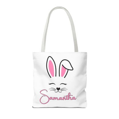 Personalized Easter Bunny Tote Bag – Custom Name Bag for Kids