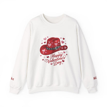 Valentine's Day Red Heart Cowboy Hat Sweatshirt