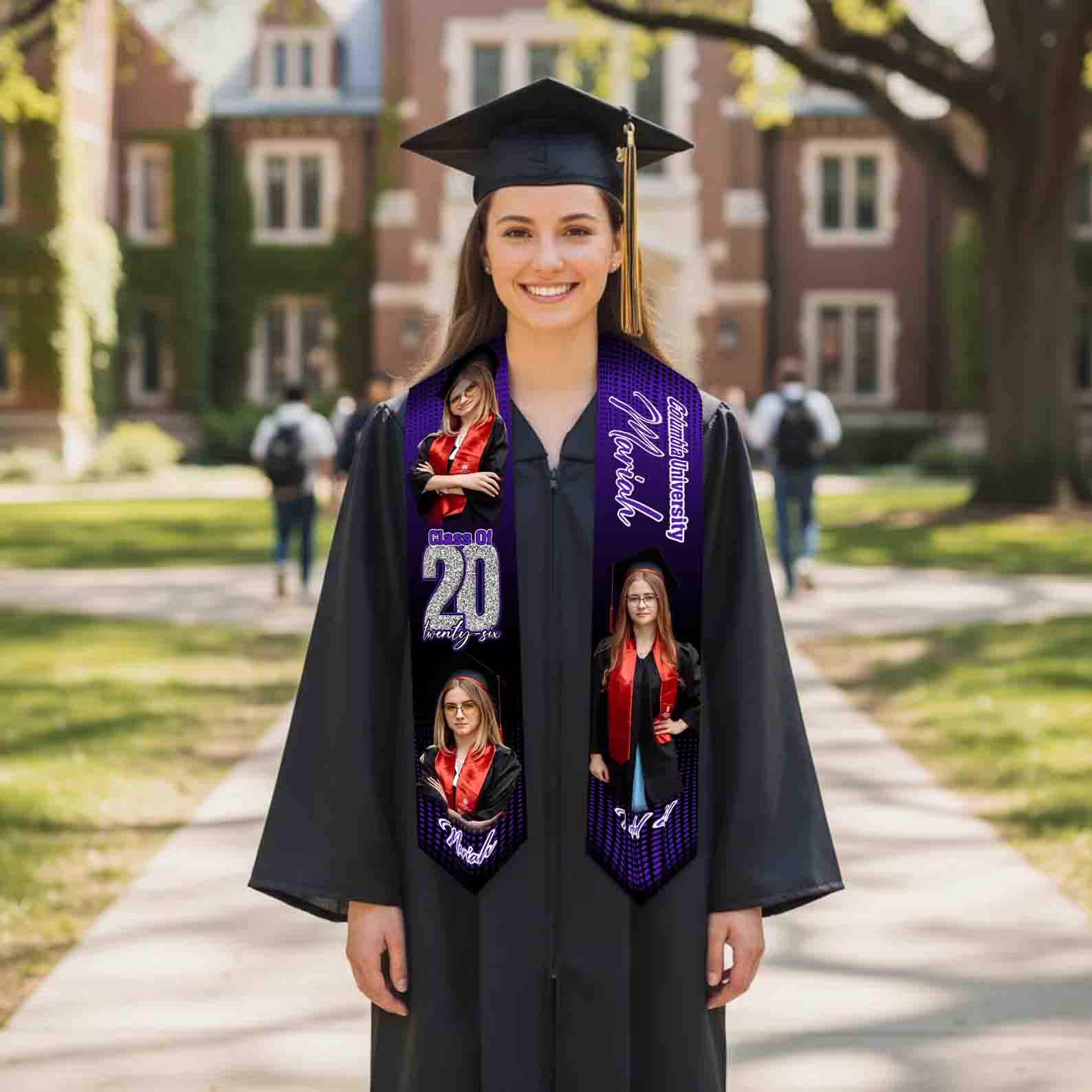 Custom senior graduation sash with funny quote design
