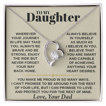 Forever Love Necklace for Daughter – with Personalized Message Card