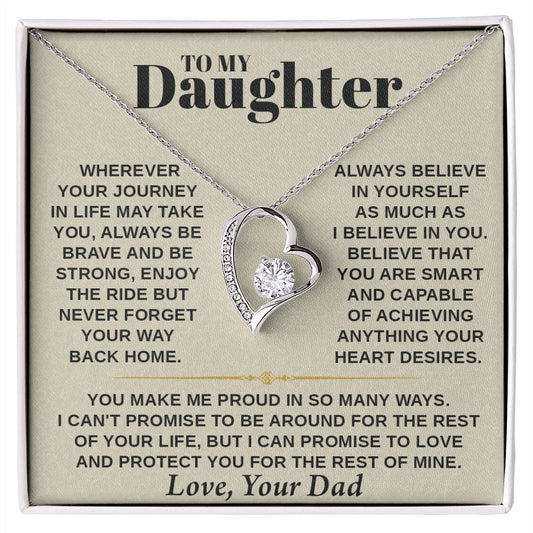 Forever Love Necklace for Daughter – with Personalized Message Card