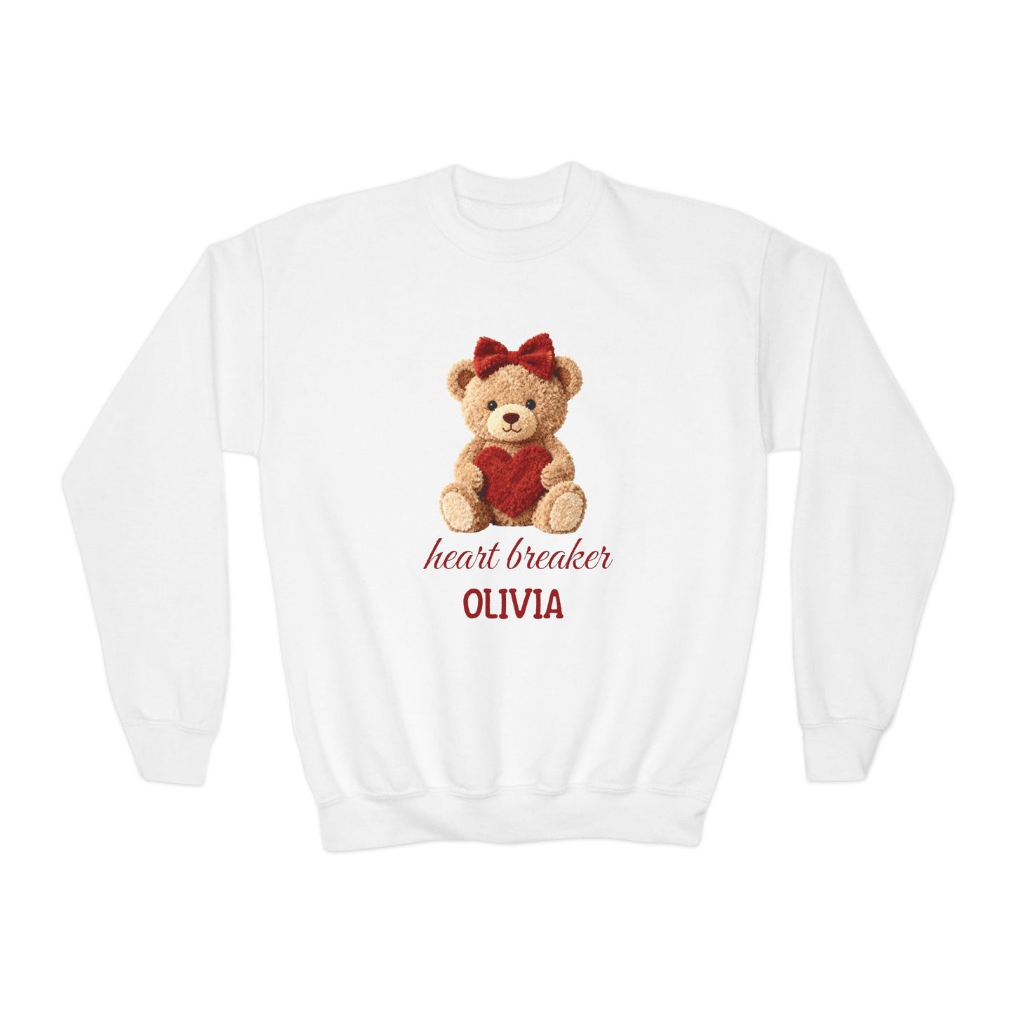 Heart Breaker Teddy Bear Personalized Kids Sweatshirt
