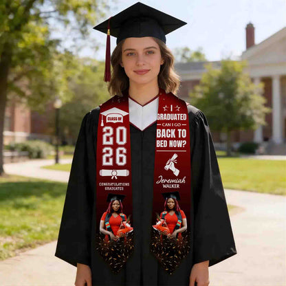 Graduation stole with name and photo collage 2026