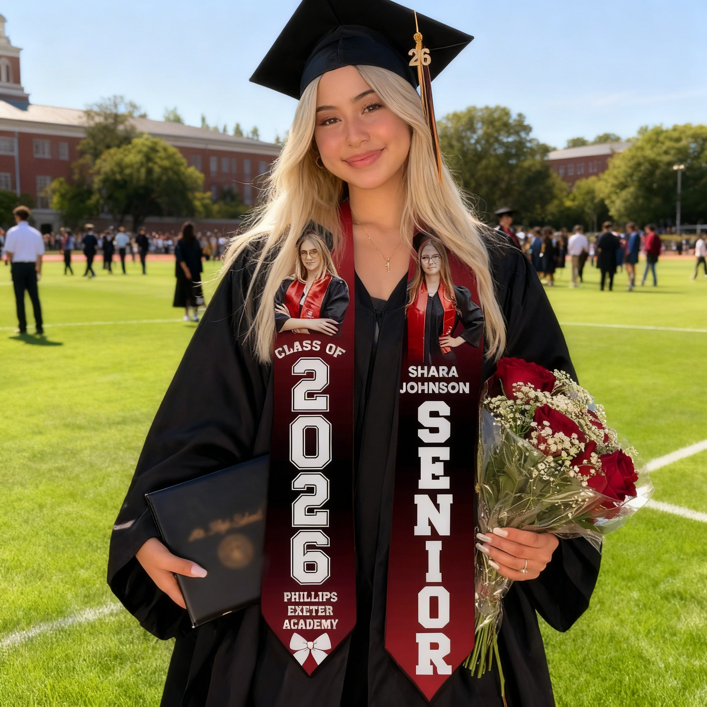 Personalized Graduation Stole Class of 2026 – Custom Photo, Name & School Graduation Sash, Senior 2026 Gift