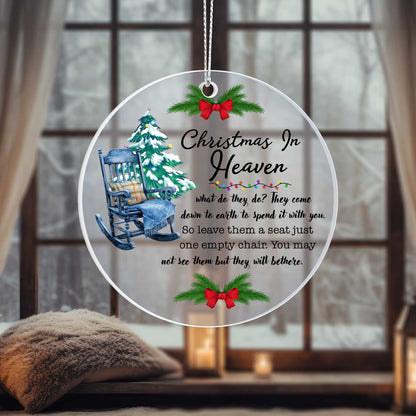 Personalized Acrylic Christmas Ornament - "Christmas In Heaven" Memorial Gift