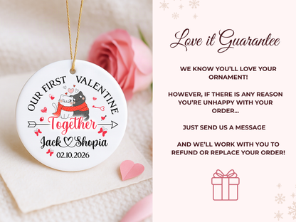 Personalized Valentine’s Day Ornament – Custom Couple Name Romantic Keepsake