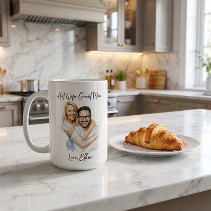 Hot Wife Great Mom Mug, Personalized Photo Custom Gift, Love Ethan Coffee Cup, Best Mom Present, Gift for Her, Pet Lover Mug